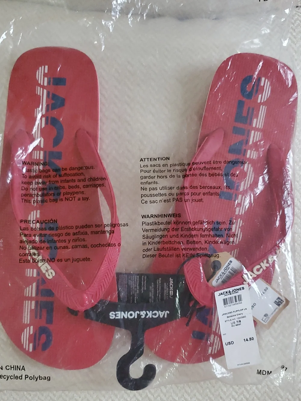 Jack & Jones Flip Flops/Barbados Cherry